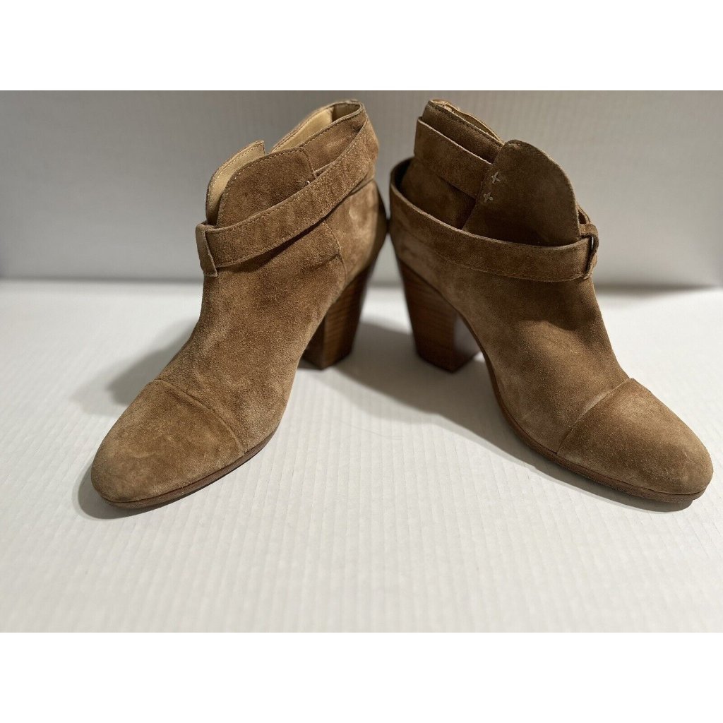 Rag & Bone Soft Suede Brown - Tan Boots Size 9 Harrow Stud Ankle Chunky Heel